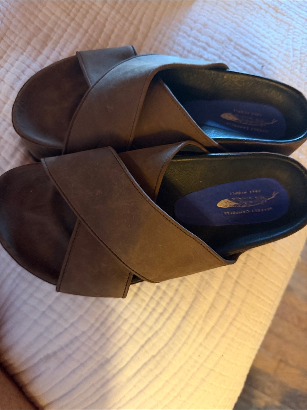 Free People Jeffrey Campbell brown Sandals Gold Logo